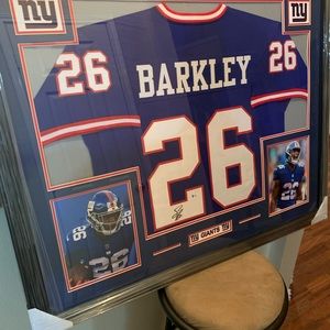 Saquon Barkley authentic autographed framed jersey